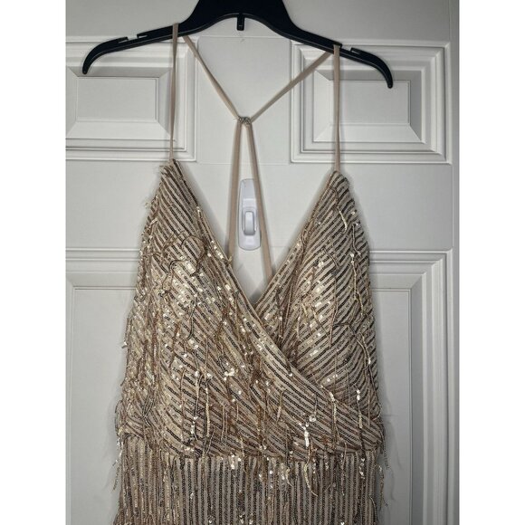 LA FEMME NEW CURVE PLUS SIZE 29013bin Rose Gold Woman’s Size 16W Maxi gown - Picture 2 of 10